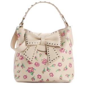 Betsey Johnson Floral Studded Bow Bag
